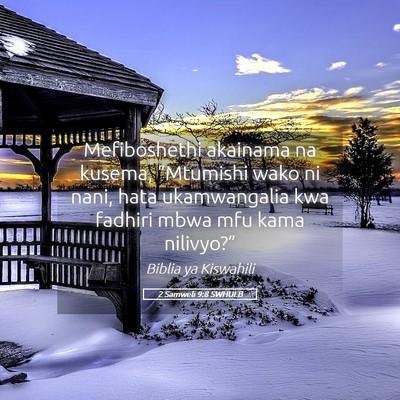 Picture 05 - 2 Samweli 9:8 SWHULB - Mefiboshethi akainama na kusema, “Mtumishi wako - Bible Verse Picture