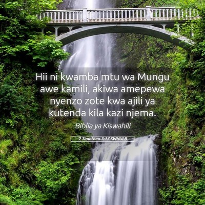 Picture 05 - 2 Timotheo 3:17 SWHULB - Hii ni kwamba mtu wa Mungu awe kamili, akiwa - Bible Verse Picture