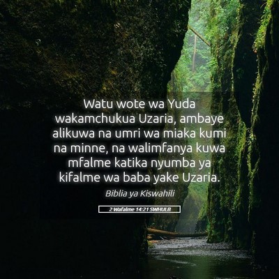 Picture 05 - 2 Wafalme 14:21 SWHULB - Watu wote wa Yuda wakamchukua Uzaria, ambaye - Bible Verse Picture