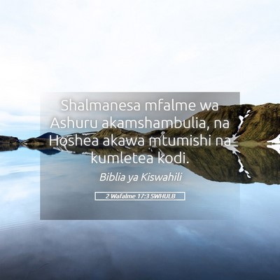 Picture 05 - 2 Wafalme 17:3 SWHULB - Shalmanesa mfalme wa Ashuru akamshambulia, na - Bible Verse Picture