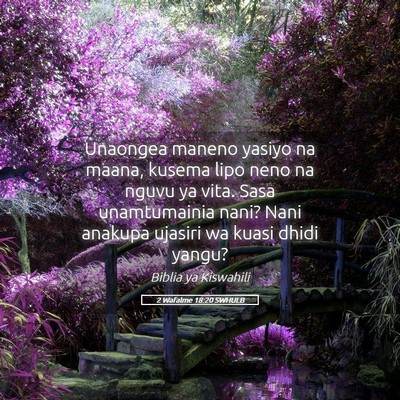 Picture 05 - 2 Wafalme 18:20 SWHULB - Unaongea maneno yasiyo na maana, kusema lipo neno - Bible Verse Picture