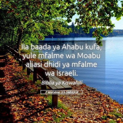 Picture 05 - 2 Wafalme 3:5 SWHULB - Ila baada ya Ahabu kufa, yule mfalme wa Moabu - Bible Verse Picture