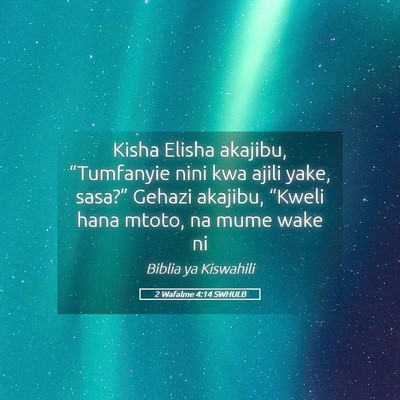 Picture 05 - 2 Wafalme 4:14 SWHULB - Kisha Elisha akajibu, “Tumfanyie nini kwa ajili - Bible Verse Picture