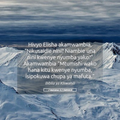 Picture 05 - 2 Wafalme 4:2 SWHULB - Hivyo Elisha akamwambia, “Nikusaidie nini? - Bible Verse Picture