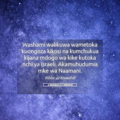 Picture 05 - 2 Wafalme 5:2 SWHULB - Washami walikuwa wametoka kuongoza kikosi na - Bible Verse Picture