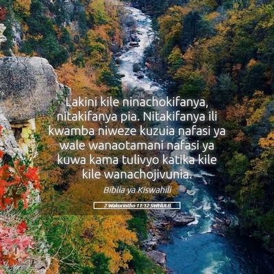 Picture 05 - 2 Wakorintho 11:12 SWHULB - Lakini kile ninachokifanya, nitakifanya pia. - Bible Verse Picture