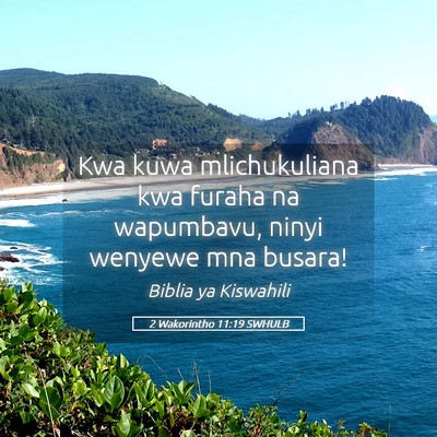 Picture 05 - 2 Wakorintho 11:19 SWHULB - Kwa kuwa mlichukuliana kwa furaha na wapumbavu, - Bible Verse Picture