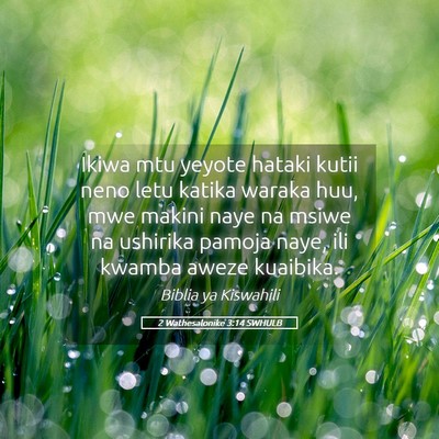 Picture 05 - 2 Wathesalonike 3:14 SWHULB - Ikiwa mtu yeyote hataki kutii neno letu katika - Bible Verse Picture