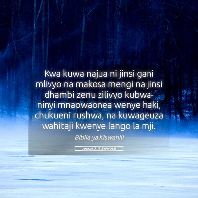 Picture 05 - Amosi 5:12 SWHULB - Kwa kuwa najua ni jinsi gani mlivyo na makosa - Bible Verse Picture