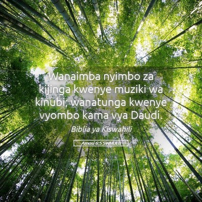 Picture 05 - Amosi 6:5 SWHULB - Wanaimba nyimbo za kijinga kwenye muziki wa - Bible Verse Picture