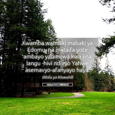Picture 05 - Amosi 9:12 SWHULB - Kwamba wamiliki mabaki ya Edomu, na mataifa yote - Bible Verse Picture