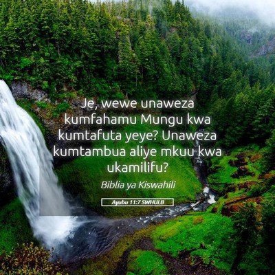 Picture 05 - Ayubu 11:7 SWHULB - Je, wewe unaweza kumfahamu Mungu kwa kumtafuta - Bible Verse Picture
