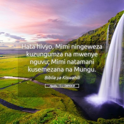 Picture 05 - Ayubu 13:3 SWHULB - Hata hivyo, Mimi ningeweza kuzungumza na mwenye - Bible Verse Picture