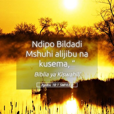 Picture 05 - Ayubu 18:1 SWHULB - Ndipo Bildadi Mshuhi alijibu na kusema, - Bible Verse Picture
