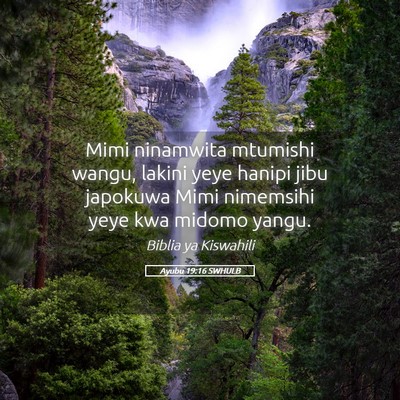 Picture 05 - Ayubu 19:16 SWHULB - Mimi ninamwita mtumishi wangu, lakini yeye hanipi - Bible Verse Picture