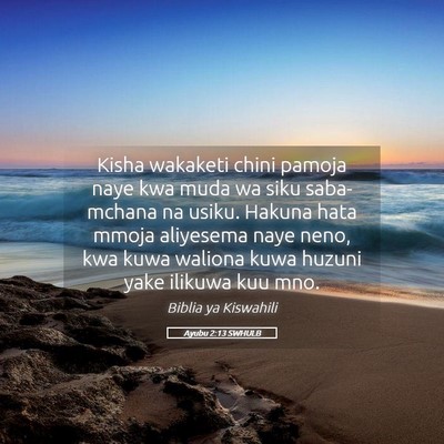 Picture 05 - Ayubu 2:13 SWHULB - Kisha wakaketi chini pamoja naye kwa muda wa siku - Bible Verse Picture