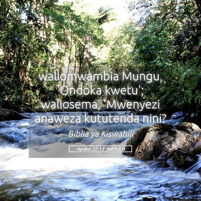 Picture 05 - Ayubu 22:17 SWHULB - waliomwambia Mungu, 'Ondoka kwetu'; waliosema, - Bible Verse Picture