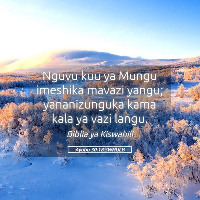 Picture 05 - Ayubu 30:18 SWHULB - Nguvu kuu ya Mungu imeshika mavazi yangu; - Bible Verse Picture