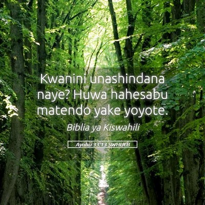 Picture 05 - Ayubu 33:13 SWHULB - Kwanini unashindana naye? Huwa hahesabu matendo - Bible Verse Picture