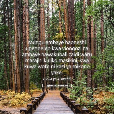 Picture 05 - Ayubu 34:19 SWHULB - Mungu ambaye haoneshi upendeleo kwa viongozi na - Bible Verse Picture