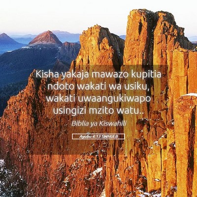 Picture 05 - Ayubu 4:13 SWHULB - Kisha yakaja mawazo kupitia ndoto wakati wa - Bible Verse Picture