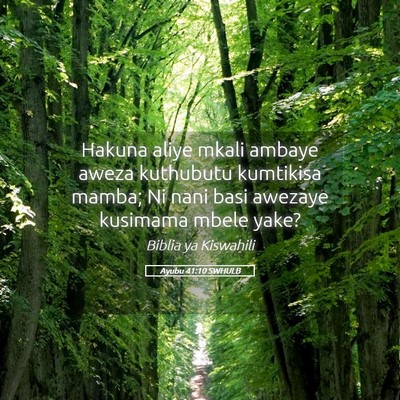 Picture 05 - Ayubu 41:10 SWHULB - Hakuna aliye mkali ambaye aweza kuthubutu - Bible Verse Picture