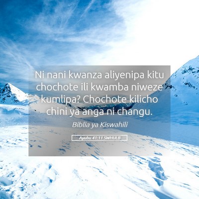 Picture 05 - Ayubu 41:11 SWHULB - Ni nani kwanza aliyenipa kitu chochote ili kwamba - Bible Verse Picture