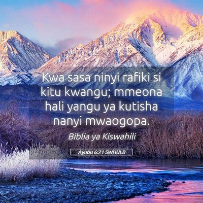 Picture 05 - Ayubu 6:21 SWHULB - Kwa sasa ninyi rafiki si kitu kwangu; mmeona hali - Bible Verse Picture