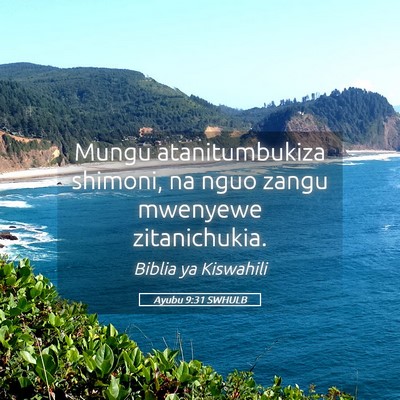 Picture 05 - Ayubu 9:31 SWHULB - Mungu atanitumbukiza shimoni, na nguo zangu - Bible Verse Picture