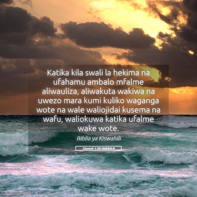 Picture 05 - Danieli 1:20 SWHULB - Katika kila swali la hekima na ufahamu ambalo - Bible Verse Picture
