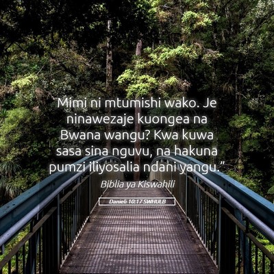Picture 05 - Danieli 10:17 SWHULB - Mimi ni mtumishi wako. Je ninawezaje kuongea na - Bible Verse Picture