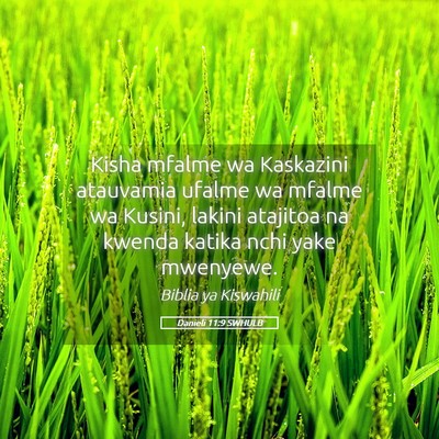 Picture 05 - Danieli 11:9 SWHULB - Kisha mfalme wa Kaskazini atauvamia ufalme wa - Bible Verse Picture