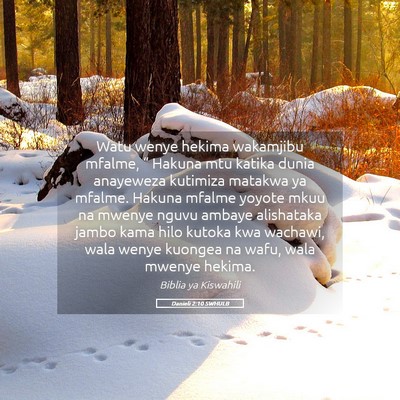 Picture 05 - Danieli 2:10 SWHULB - Watu wenye hekima wakamjibu mfalme, “ Hakuna - Bible Verse Picture