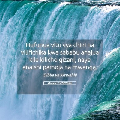 Picture 05 - Danieli 2:22 SWHULB - Hufunua vitu vya chini na vilifichika kwa sababu - Bible Verse Picture