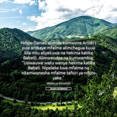 Picture 05 - Danieli 2:24 SWHULB - Ndipo Danieli alienda kumwona Arioki ( yule - Bible Verse Picture