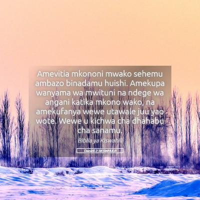 Picture 05 - Danieli 2:38 SWHULB - Amevitia mkononi mwako sehemu ambazo binadamu - Bible Verse Picture