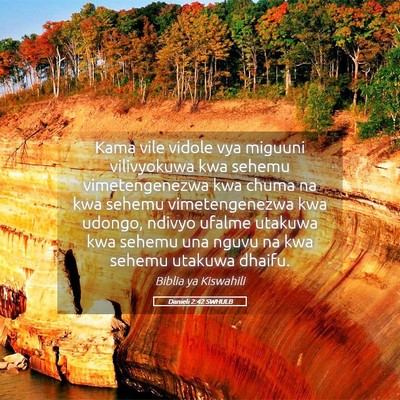 Picture 05 - Danieli 2:42 SWHULB - Kama vile vidole vya miguuni vilivyokuwa kwa - Bible Verse Picture