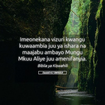 Picture 05 - Danieli 4:2 SWHULB - Imeonekana vizuri kwangu kuwaambia juu ya ishara - Bible Verse Picture