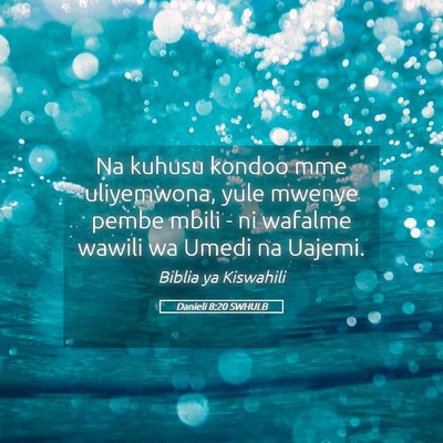 Picture 05 - Danieli 8:20 SWHULB - Na kuhusu kondoo mme uliyemwona, yule mwenye - Bible Verse Picture