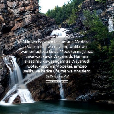 Picture 05 - Esta 3:6 SWHULB - Alikuwa na wazo la kumuua Modekai, watumishi wa - Bible Verse Picture