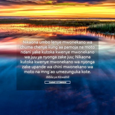 Picture 05 - Ezekieli 1:27 SWHULB - Nikaona umbo lenye mwonekano wa chuma chenye - Bible Verse Picture