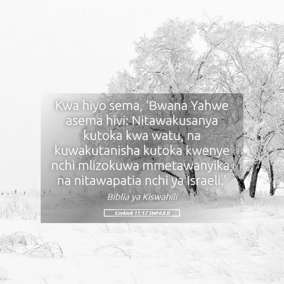 Picture 05 - Ezekieli 11:17 SWHULB - Kwa hiyo sema, 'Bwana Yahwe asema hivi: - Bible Verse Picture