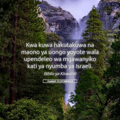 Picture 05 - Ezekieli 12:24 SWHULB - Kwa kuwa hakutakuwa na maono ya uongo yoyote wala - Bible Verse Picture