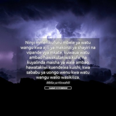 Picture 05 - Ezekieli 13:19 SWHULB - Ninyi mmenikufuru mbele ya watu wangu kwa ajili - Bible Verse Picture