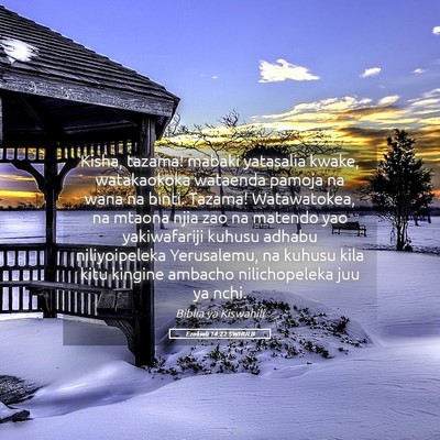 Picture 05 - Ezekieli 14:22 SWHULB - Kisha, tazama! mabaki yatasalia kwake, - Bible Verse Picture