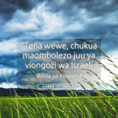 Picture 05 - Ezekieli 19:1 SWHULB - “Tena wewe, chukua maombolezo juu ya viongozi - Bible Verse Picture