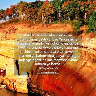 Picture 05 - Ezekieli 21:22 SWHULB - Katika mkono wake wa kuume kutakuwa na dalili - Bible Verse Picture