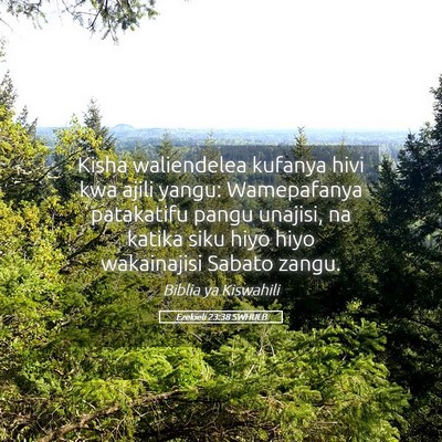 Picture 05 - Ezekieli 23:38 SWHULB - Kisha waliendelea kufanya hivi kwa ajili yangu: - Bible Verse Picture