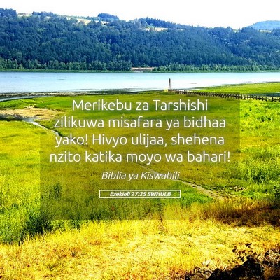 Picture 05 - Ezekieli 27:25 SWHULB - Merikebu za Tarshishi zilikuwa misafara ya bidhaa - Bible Verse Picture