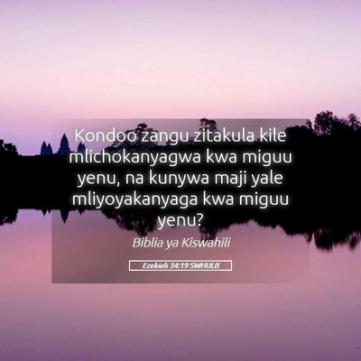 Picture 05 - Ezekieli 34:19 SWHULB - Kondoo zangu zitakula kile mlichokanyagwa kwa - Bible Verse Picture